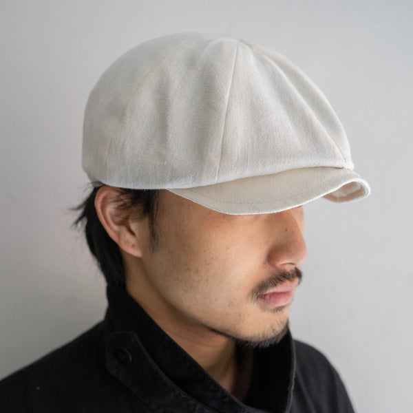 'antique remake' 8 panel casquette -with adjuster- 'cotton linen fabric'