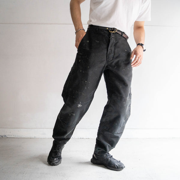 around 1970s France black moleskin work pants 'paint'