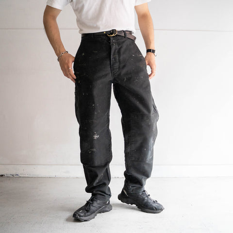 around 1970s France black moleskin work pants 'paint'