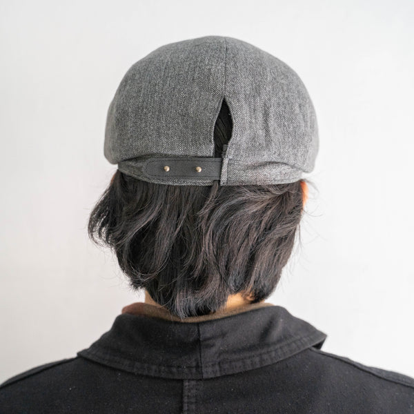 'French vintage remake' 8 panel casquette -with adjuster- 'chambray'