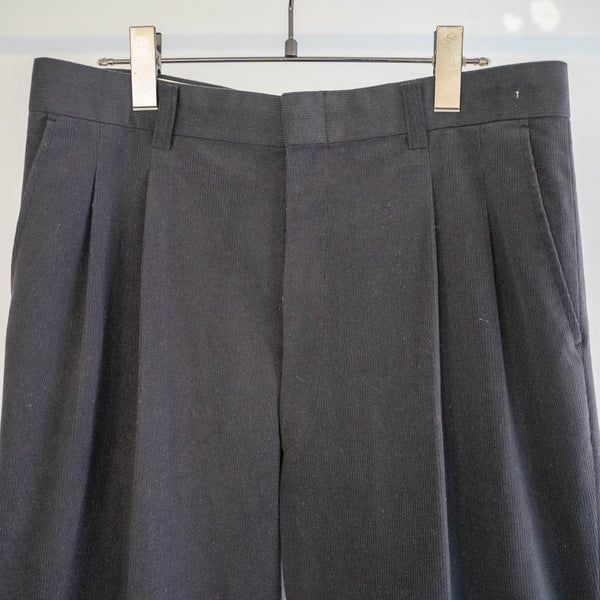 around 1980s Japan vintage black poly 100 weavy pants