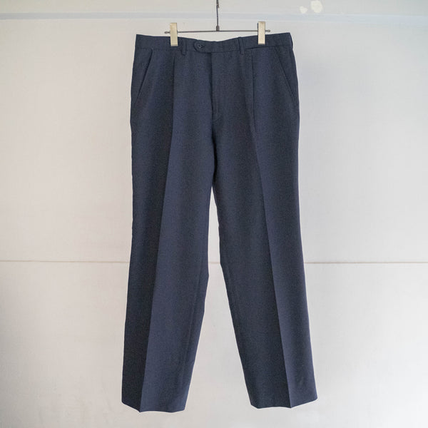 around 1990s Italy navy color one tuck summer wool slacks
