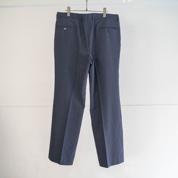 around 1990s Italy navy color one tuck summer wool slacks