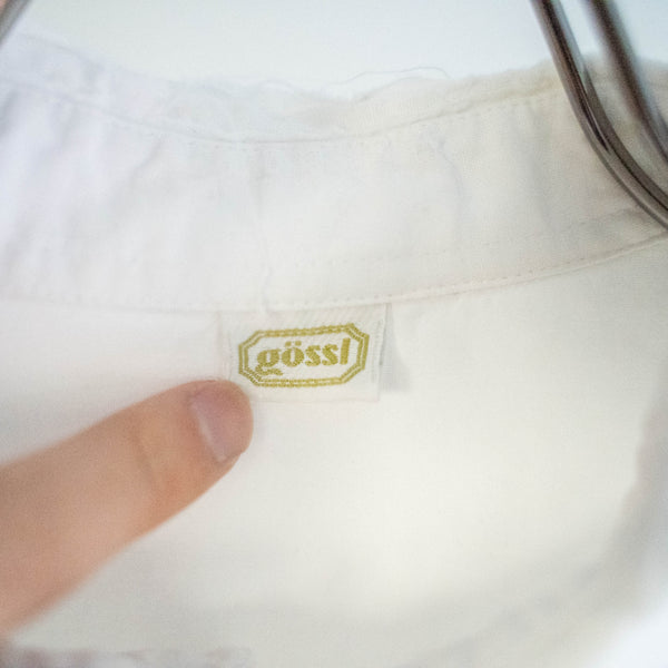 around 1980s Germany white cotton smock  -with chin strap-