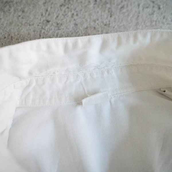 around 1980s Germany white cotton smock  -with chin strap-