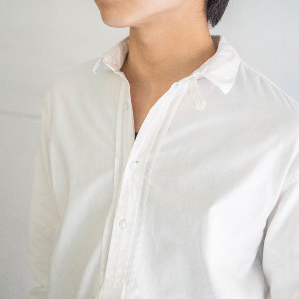 around 1980s Germany white cotton smock  -with chin strap-