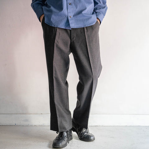 around1990s Japan vintage black color 2tuck wool pants