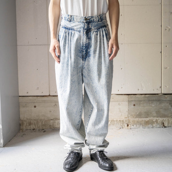 around1990s chemical wash 5 tuck tapered pants