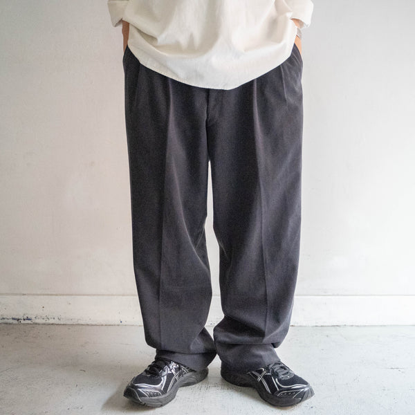 around 1980s Japan vintage black poly 100 weavy pants