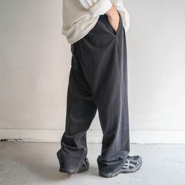 around 1980s Japan vintage black poly 100 weavy pants