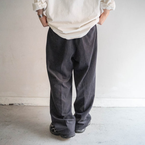 around 1980s Japan vintage black poly 100 weavy pants