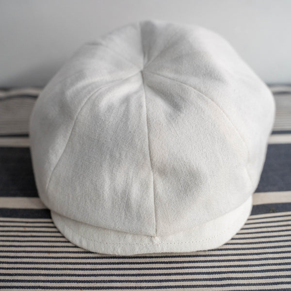 'antique remake' 8 panel casquette -with adjuster- 'cotton linen fabric'