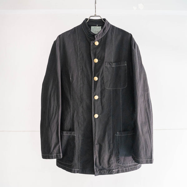 around 2000s Italian military stand collar shirt jacket 'black dyed'