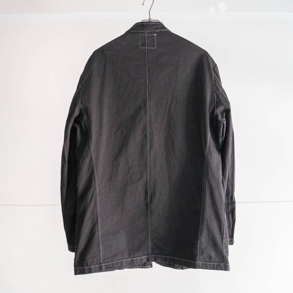 around 2000s Italian military stand collar shirt jacket 'black dyed'