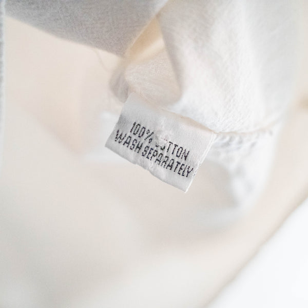 1990s off white cotton 100 no collar smock