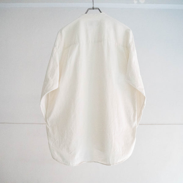 1990s off white cotton 100 no collar smock