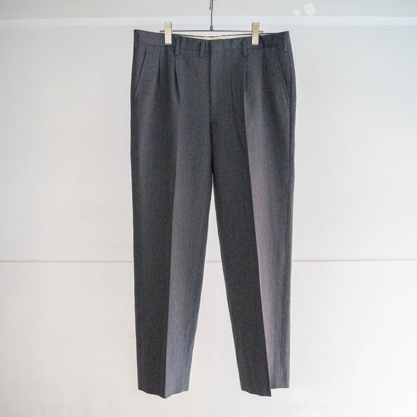 1990s Japan vintage dark gray striped wide slacks
