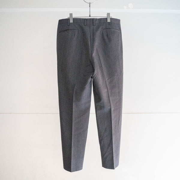 1990s Japan vintage dark gray striped wide slacks