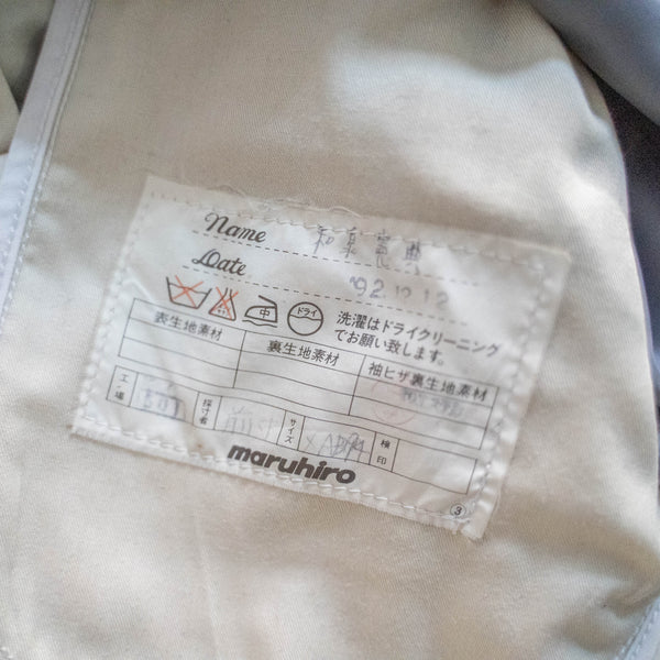 1990s Japan vintage dark gray striped wide slacks