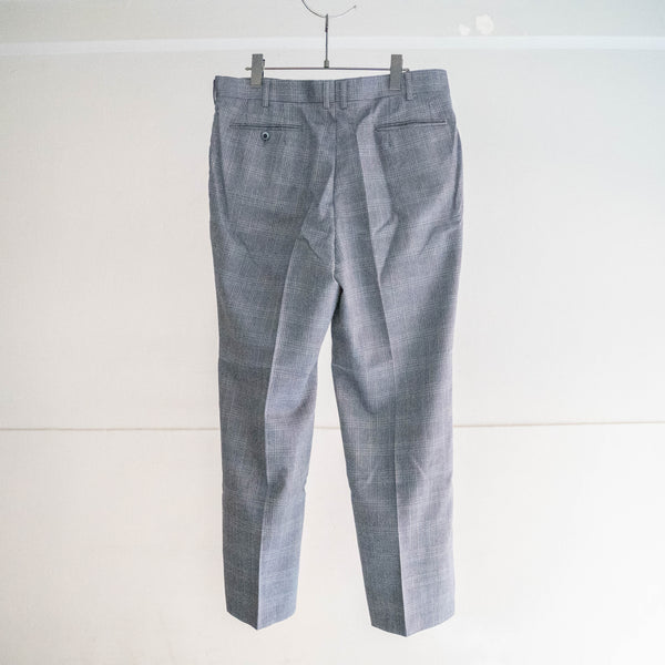 around 1990s Japan vintage gray checked poly × wool slacks