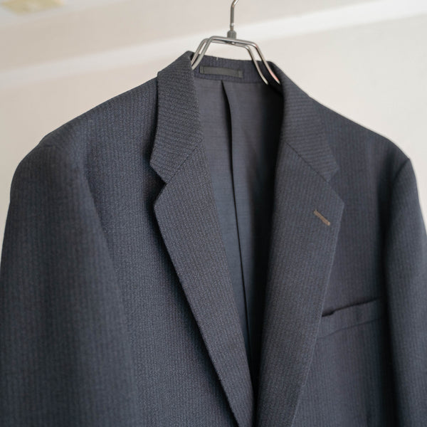 1970s Japan vintage blue gray weavy tailored jacket