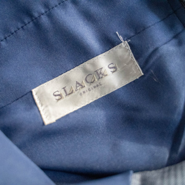 around 1990s Japan vintage gray checked poly × wool slacks