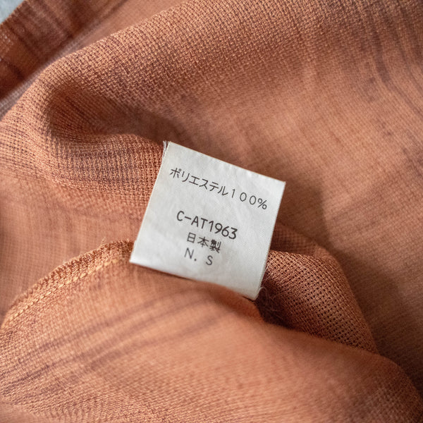 1980-90s Japan vintage brown ethnic-like no collar shirt