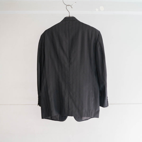1990-00s japan vintage gray based stripe tailored jacket
