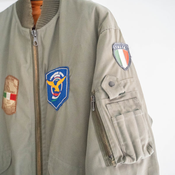 1980-90s Italian military L-2B flight jacket -with patch & liner-
