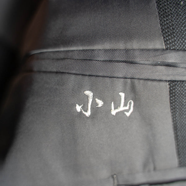 1990-00s japan vintage gray based stripe tailored jacket