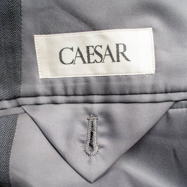 1990-00s japan vintage gray based stripe tailored jacket
