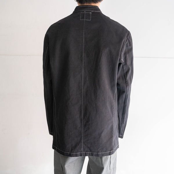 around 2000s Italian military stand collar shirt jacket 'black dyed'