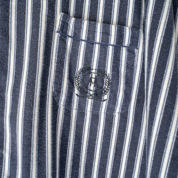 1980-90s Europe navy × white stripe pajama shirt