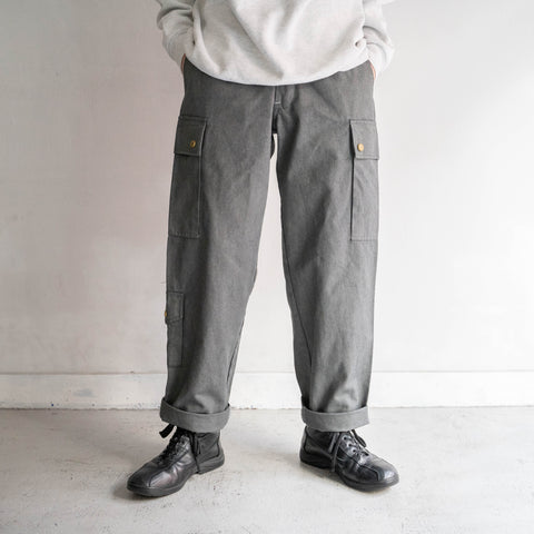 around 1990s Europe chef pants -with side adjuster- 'black dyed'