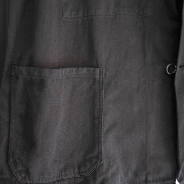1960-70s Belgium work jacket 'dead stock' -black dyed-