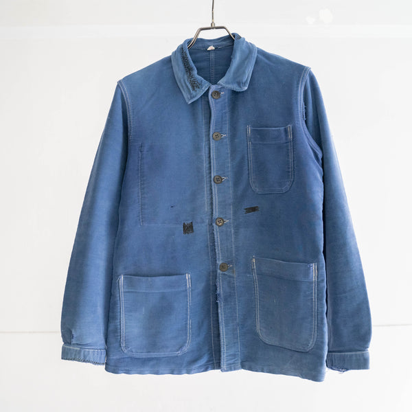 around1960s France blue moleskin work jacket "good repair"