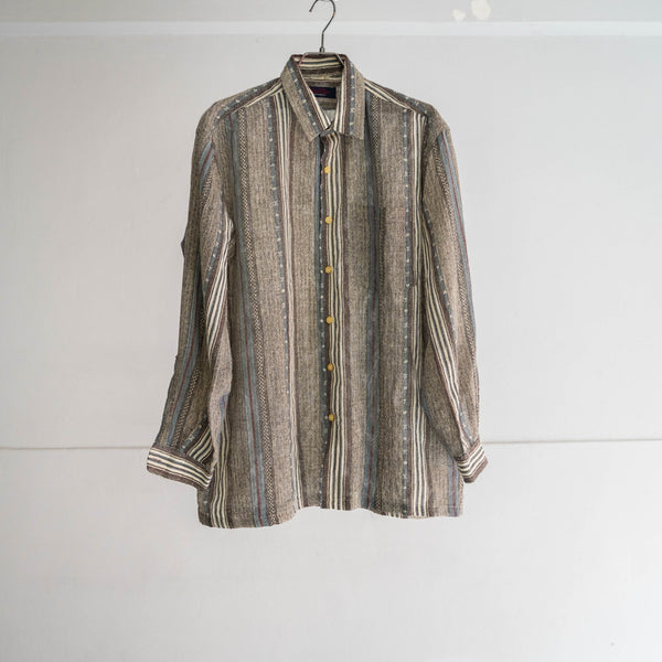 2000s multi-color striped shirt