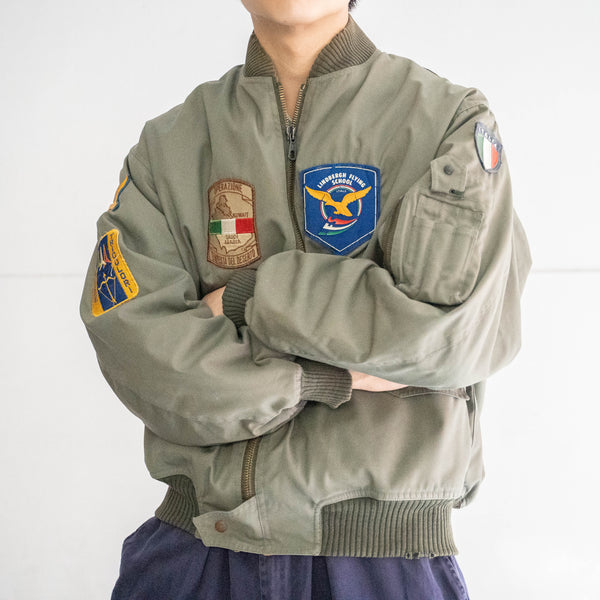 1980-90s Italian military L-2B flight jacket -with patch & liner-