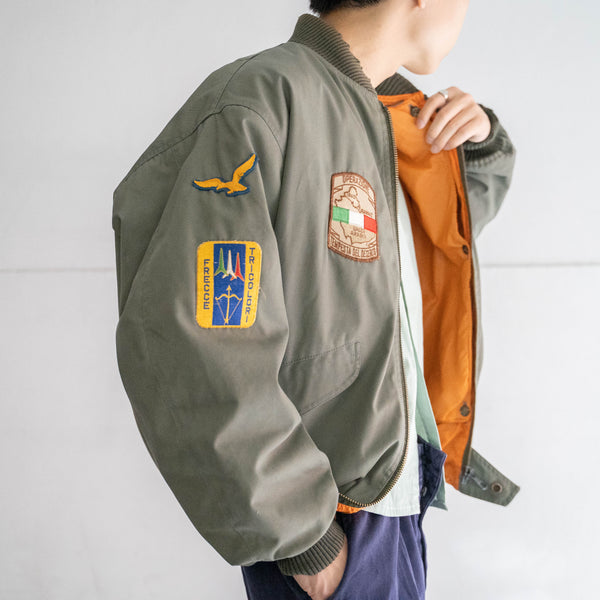 1980-90s Italian military L-2B flight jacket -with patch & liner-