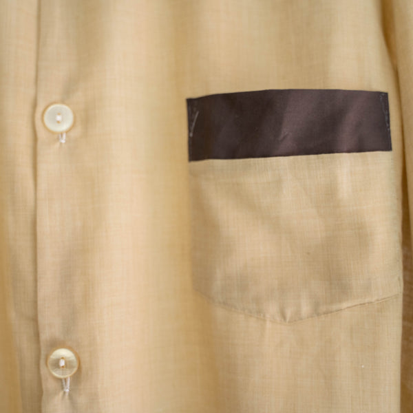 1980-90s Europe light brown based pajama shirt