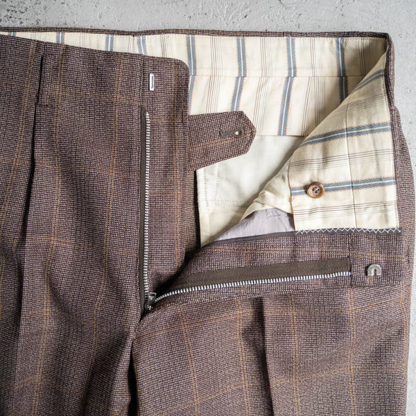 1970s Japan vintage brown checked set up