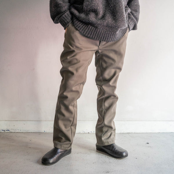 around 1980s East german military greige color side line trousers