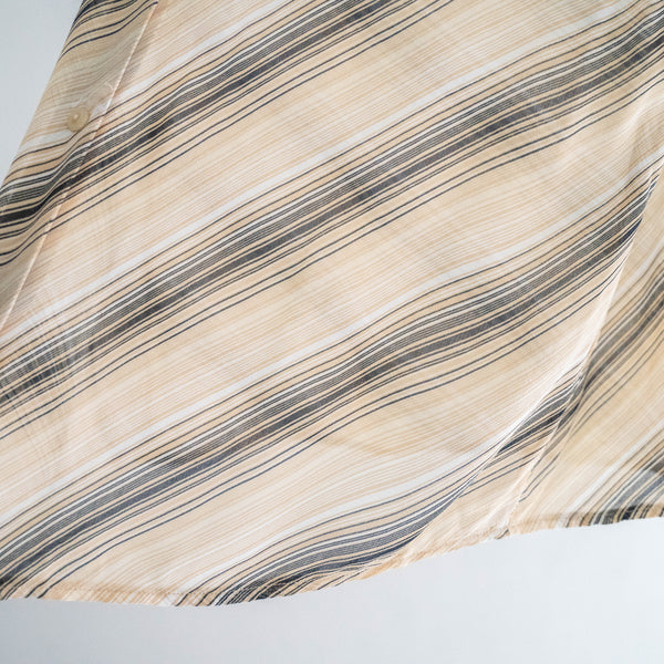1990s light beige diagonal stripe see-through shirt