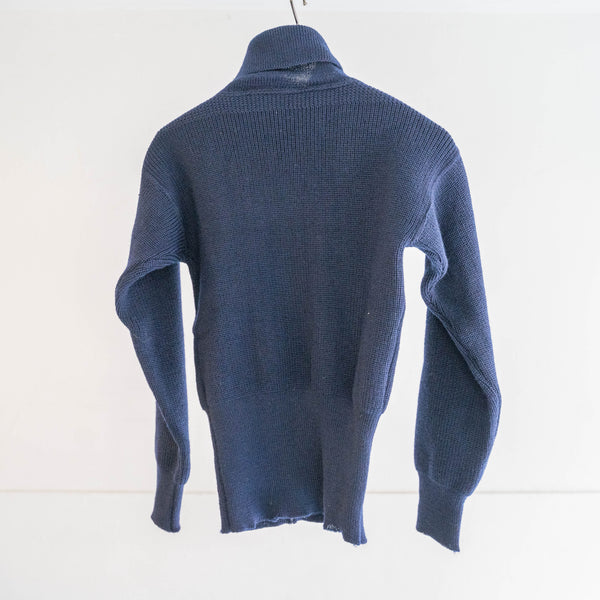 1980s Italian carabinieri navy color turtle neck wool sweater