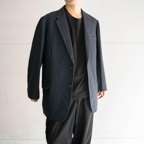1970s Japan vintage blue gray weavy tailored jacket