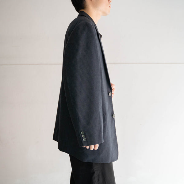 1970s Japan vintage blue gray weavy tailored jacket
