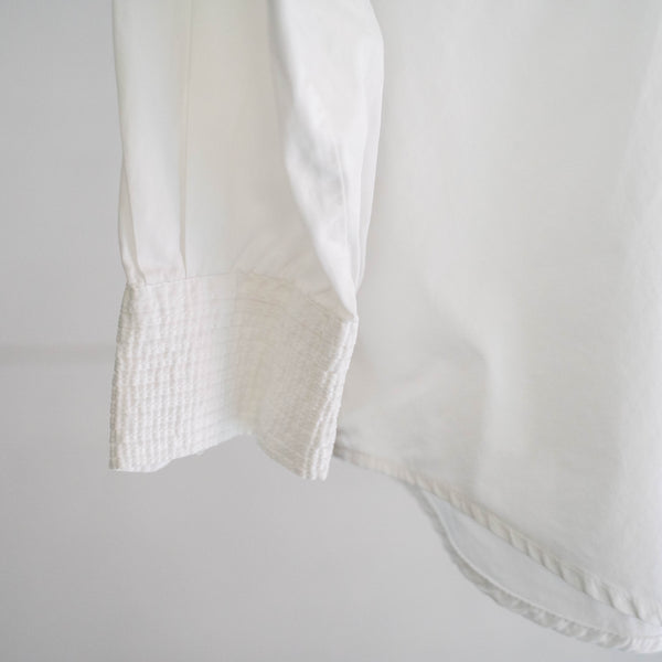 1990-00s white color front tuck design dress shirt