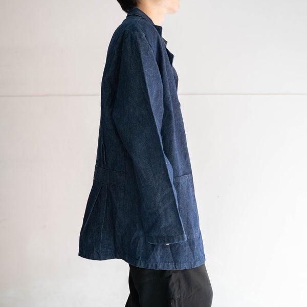 1970-80s Canada blue denim work jacket -tailored like-