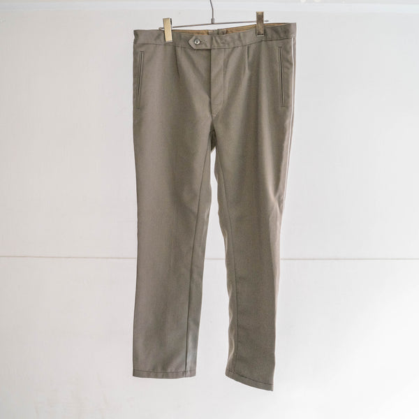 around 1980s East german military greige color side line trousers