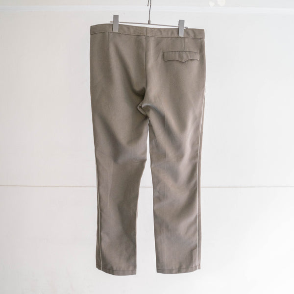 around 1980s East german military greige color side line trousers